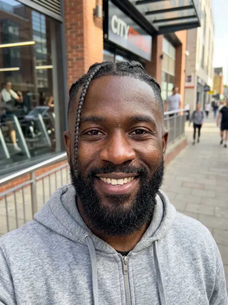 Single Braids Burst Fade