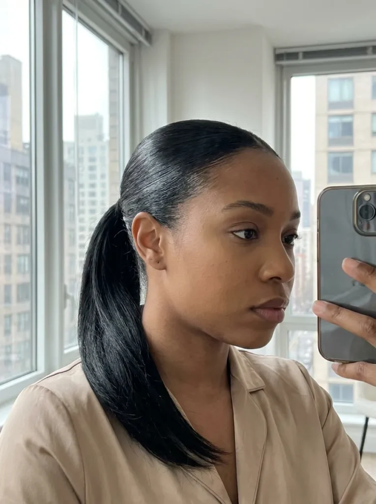 Sleek Ponytail Hairstyles On Black Hair