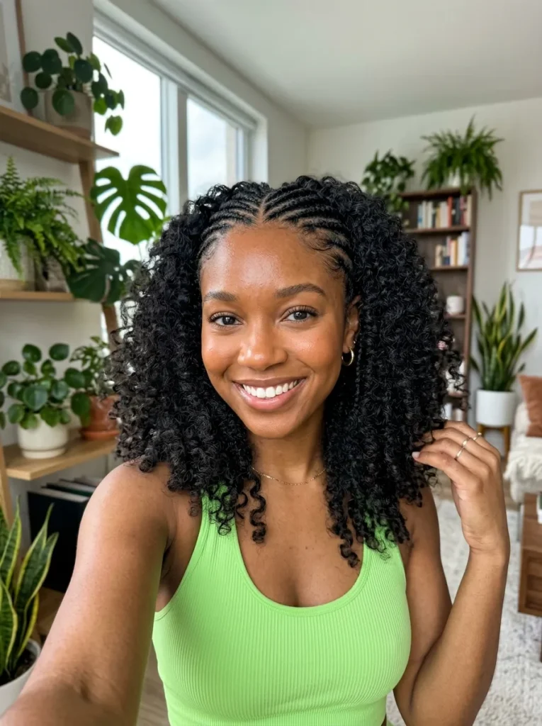 Stitch Braids With Curls