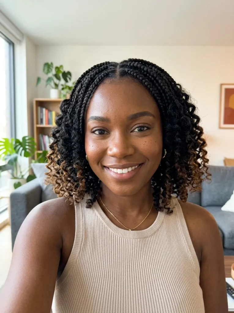 Thick Braids With Curly Ends