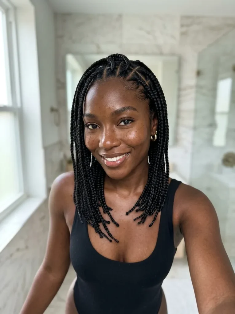 Triangle Part Box Braids
