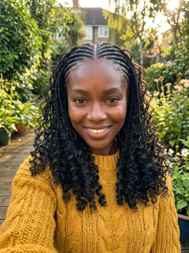 Tribal Braids With Curly Drops