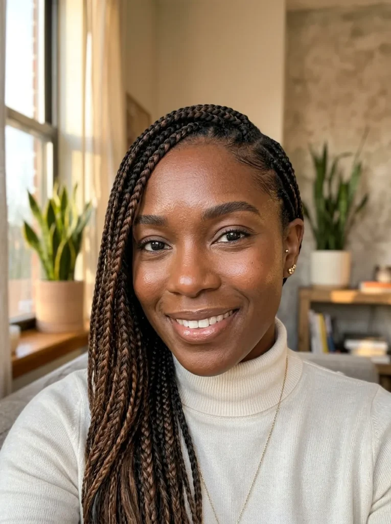 Warm Brown Mixed Cornrows