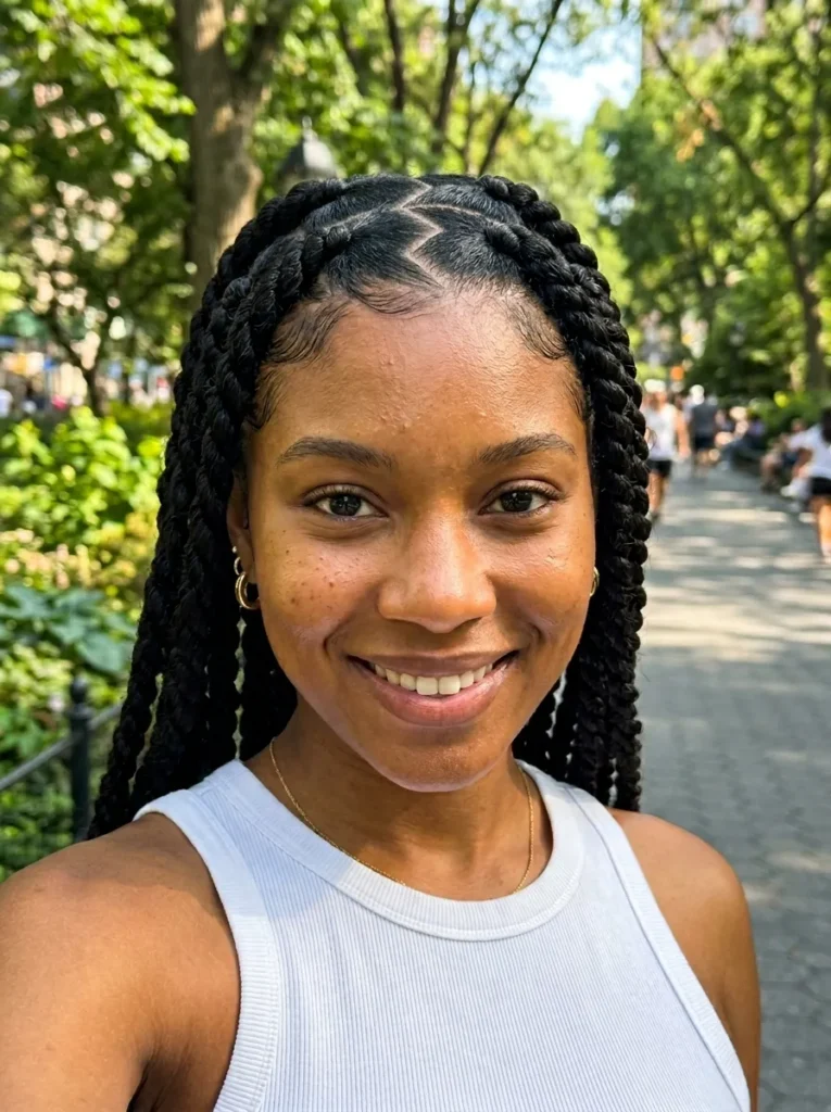 Zig-Zag Parted Rope Twists