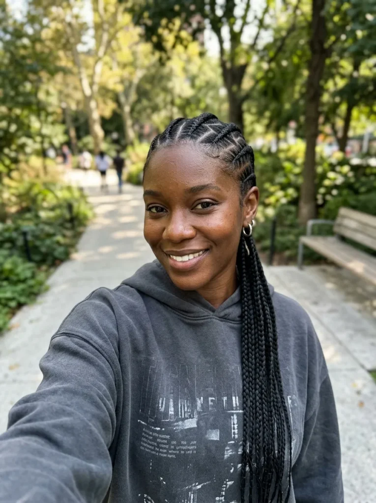 Zig-Zag Parting Cornrow Style