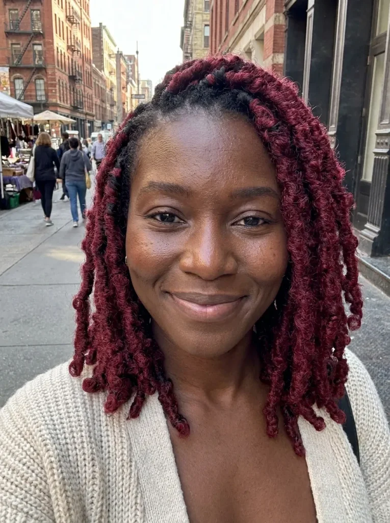 Bold Burgundy Butterfly Locs