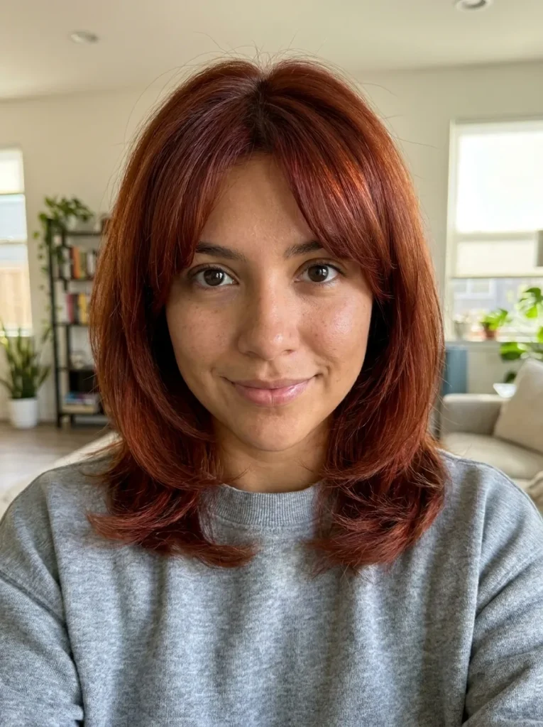 Bouncy Auburn Midi Cut
