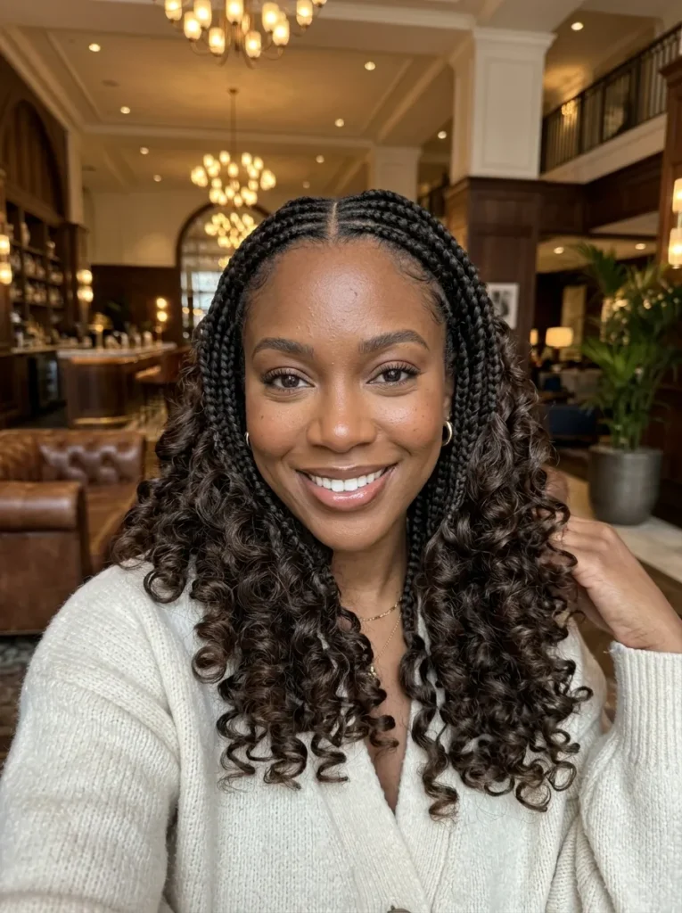 Bouncy French Curl Braids