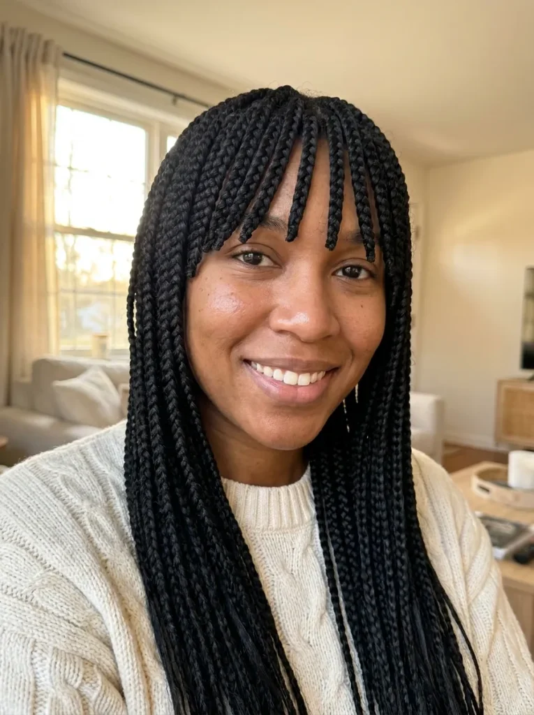 Box Braids With Bangs