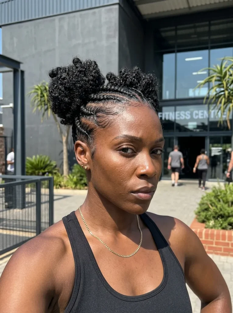 Braided Back Double Buns