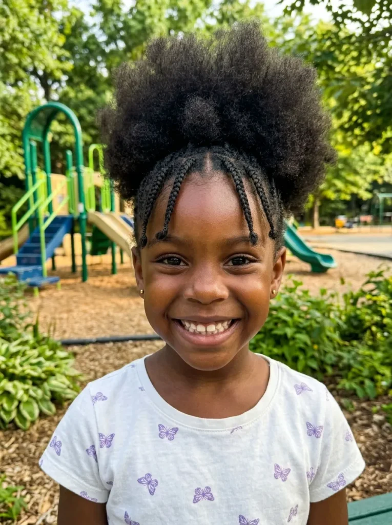 Braided Bangs With Puff