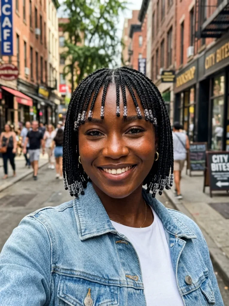 Braided Bob With Bangs