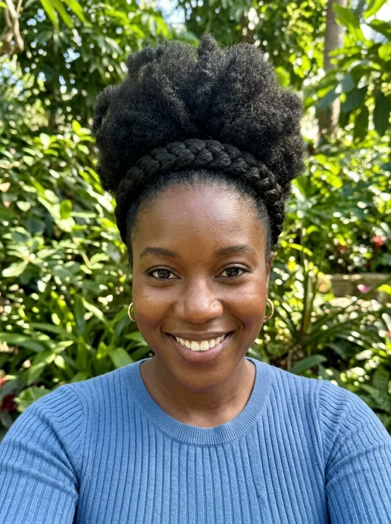 Braided Crown With Puff