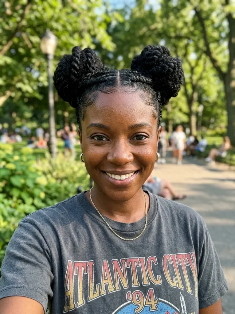 Braided Front Double Buns