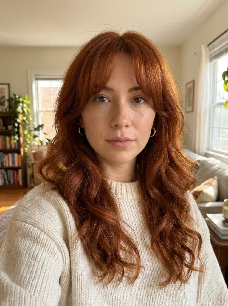 Classic Copper Curtain Bangs
