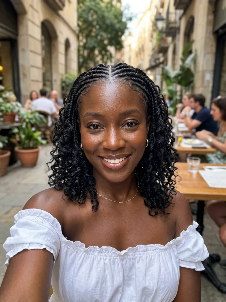 Classic Goddess Braids With Curls