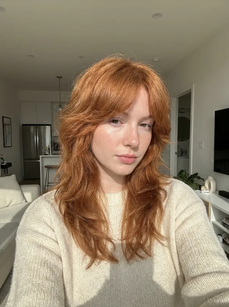 Classic Shag with Bangs Copper