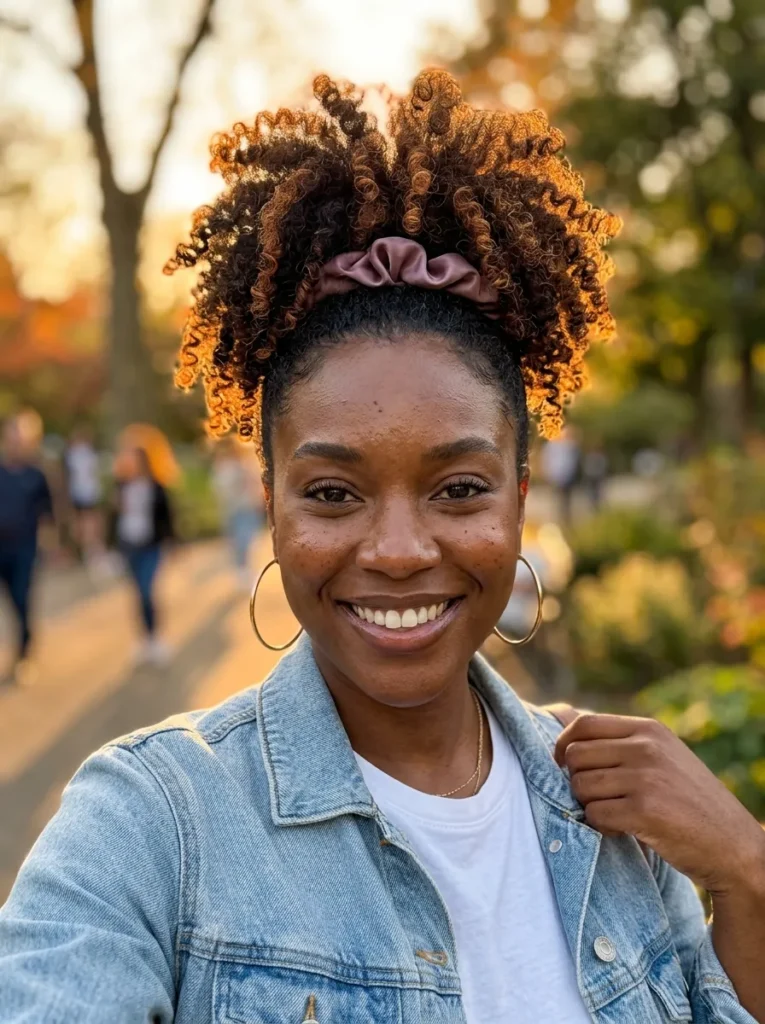 Colored Curl Updo