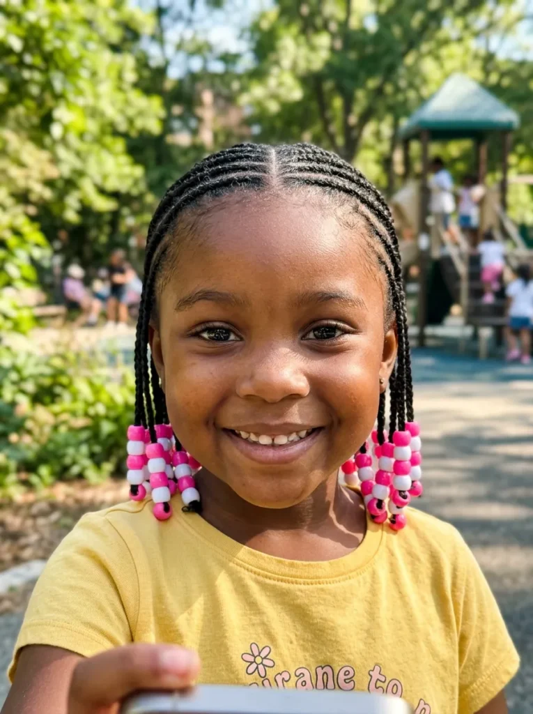 Cornrow Hairstyles with Beads for Kids
