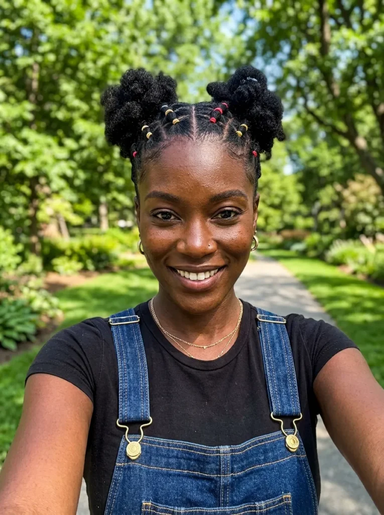 Criss Cross Rubber Band Buns