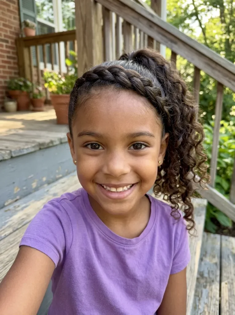 Crown Braid Curly Ends