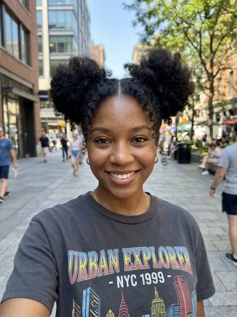 Curly Space Buns