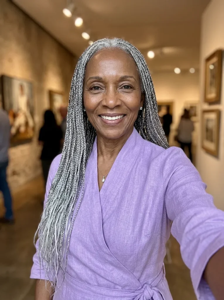 Elegant Silver Micro Braids
