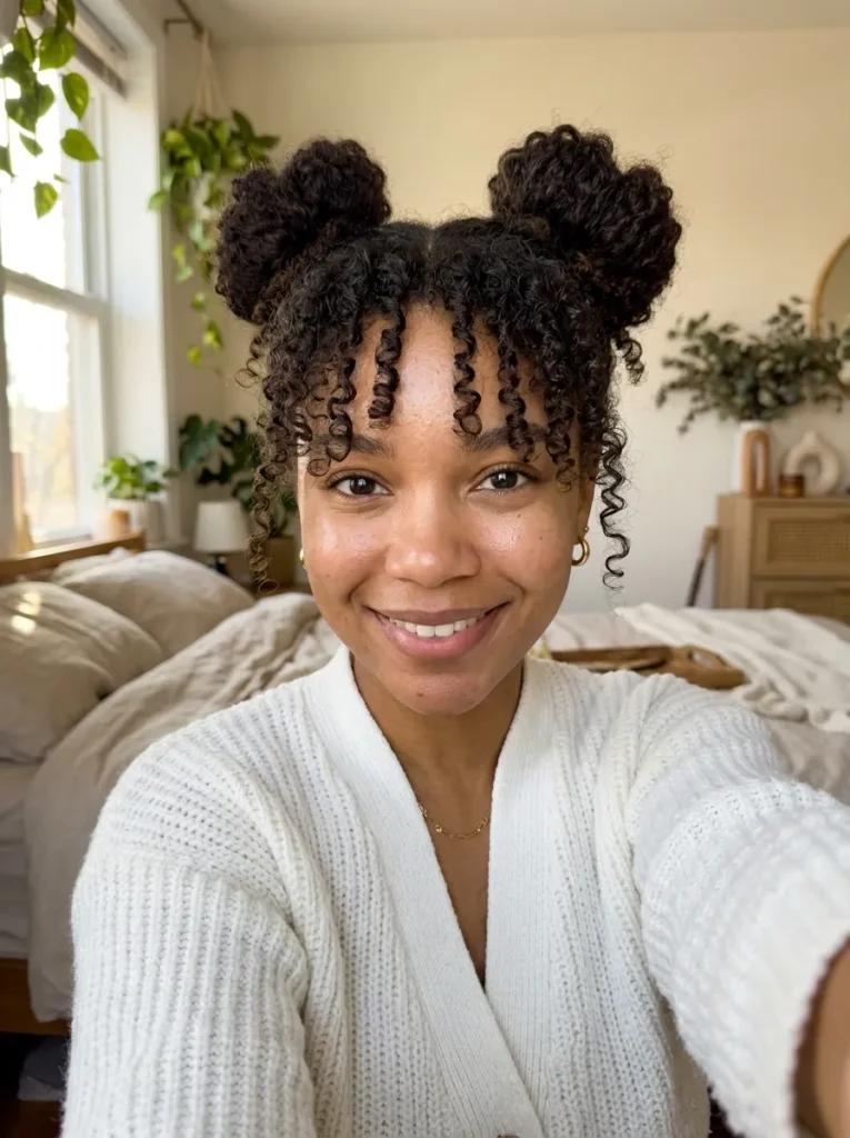 Face Framing Curly Bangs