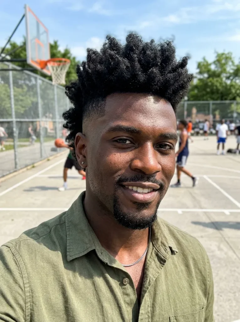 Faux Hawk With Burst Fade