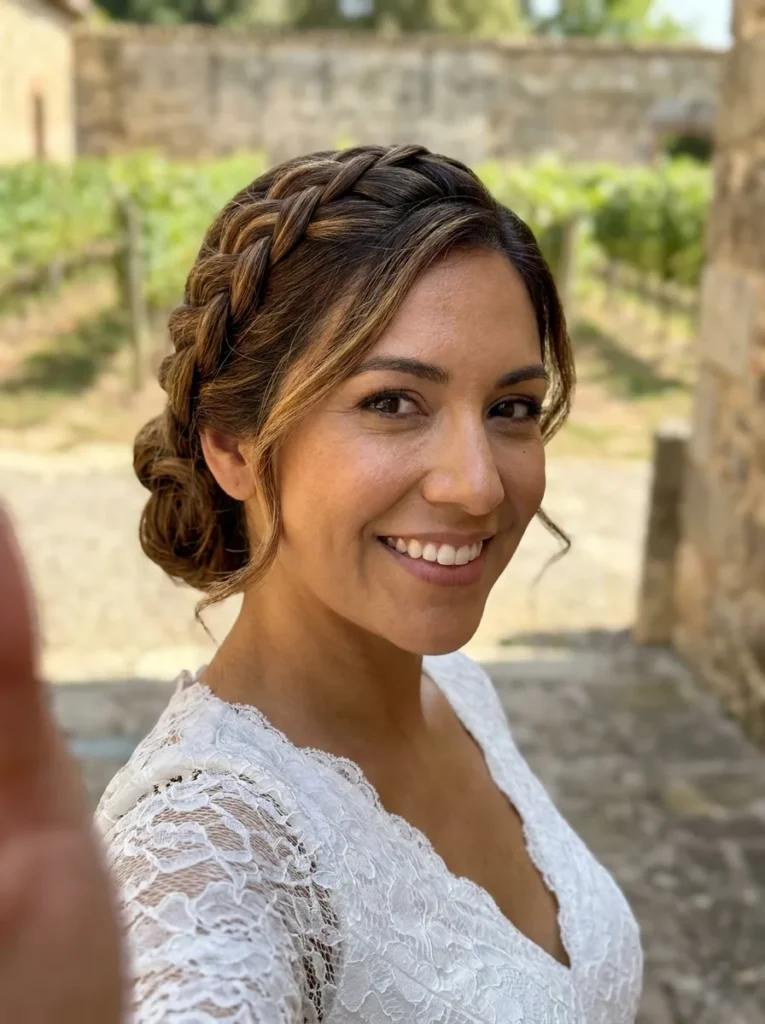 French Braid Low Bun