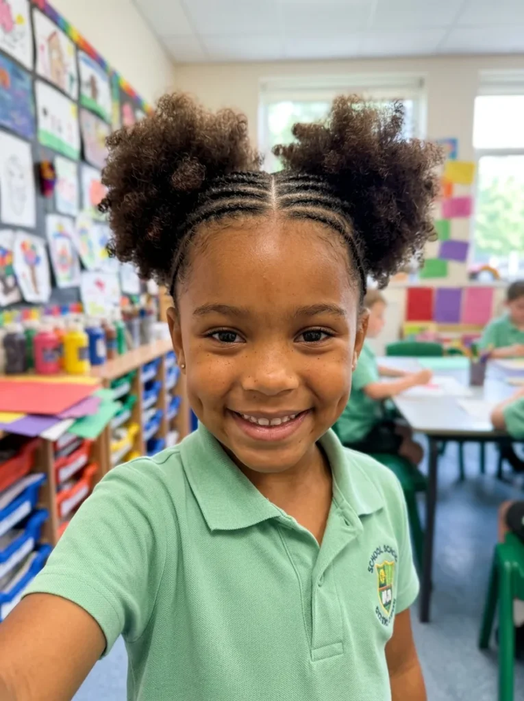 Front Braids With Puffs