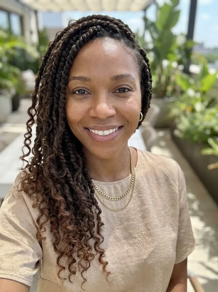 Goddess Twists With Curls
