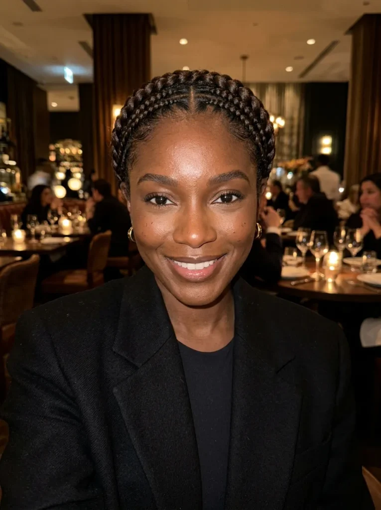 Half-Cornrow Crown Braids