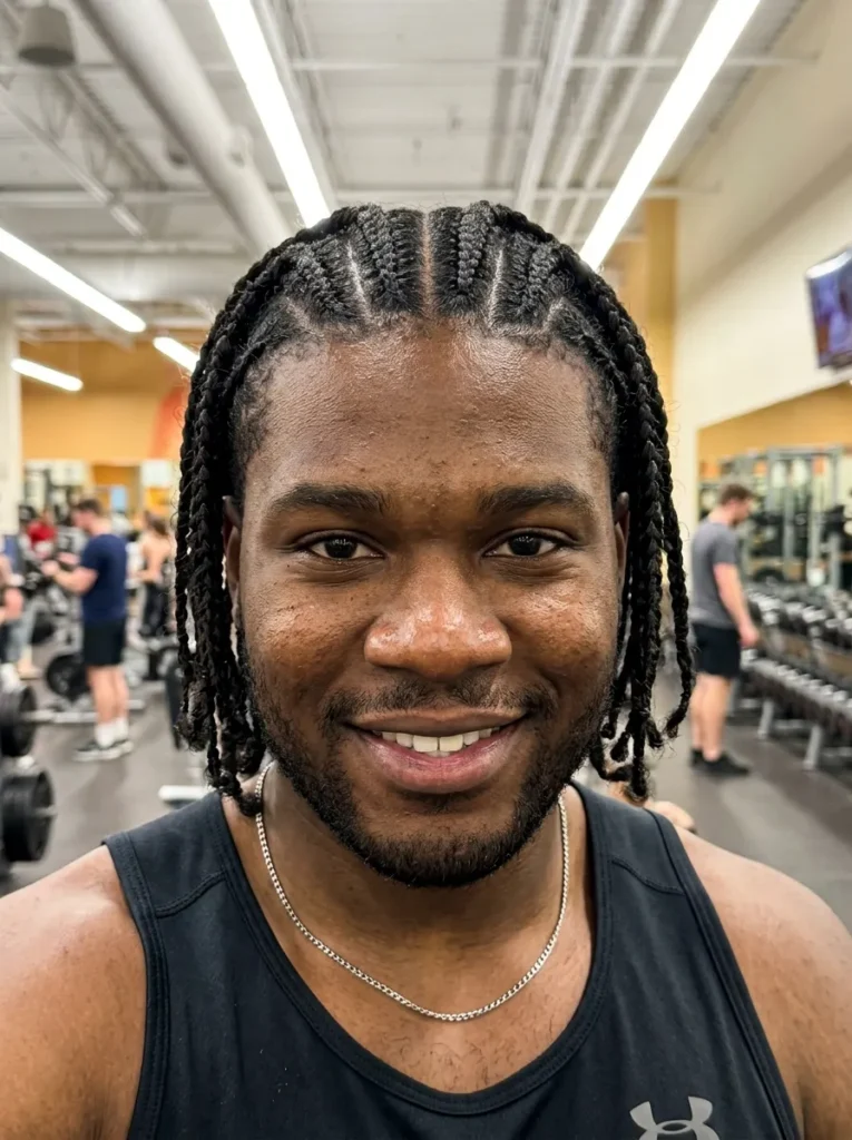 Half-Cornrow Front Design