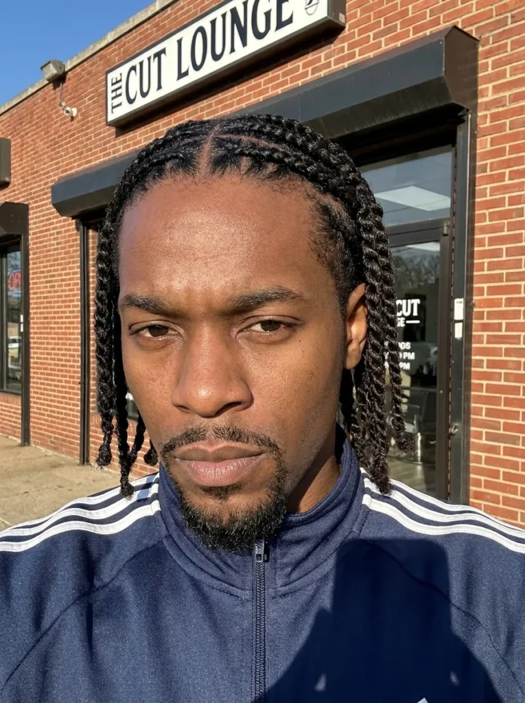 Half Cornrow Half Twists