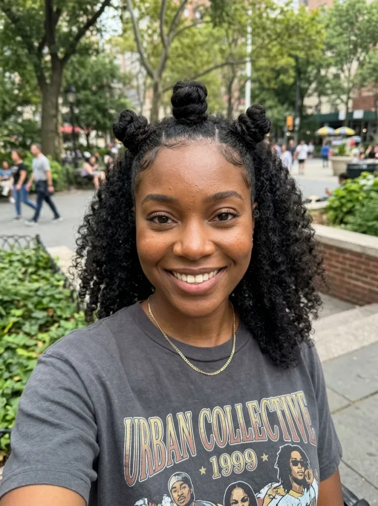 Half Up Bantu Knots