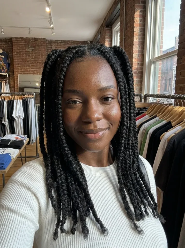 Half-Up Braided Pigtails
