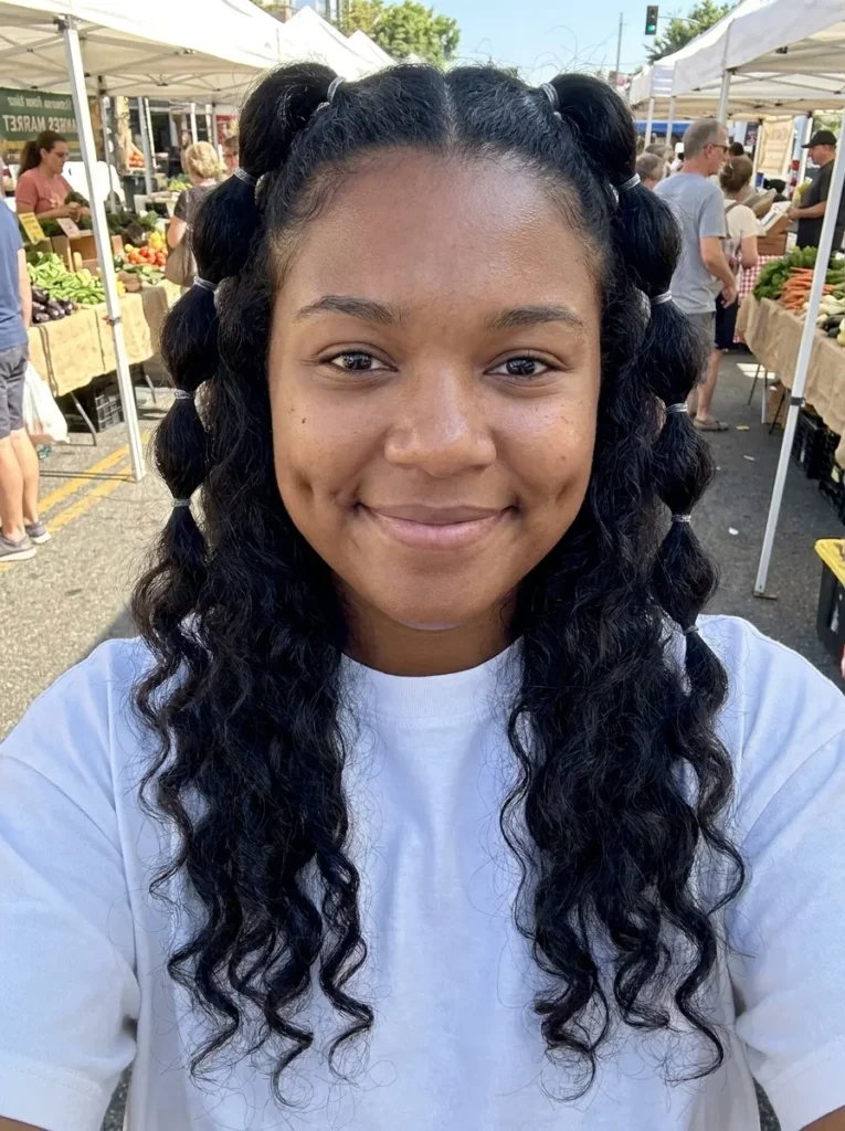 Half Up Bubble Braids