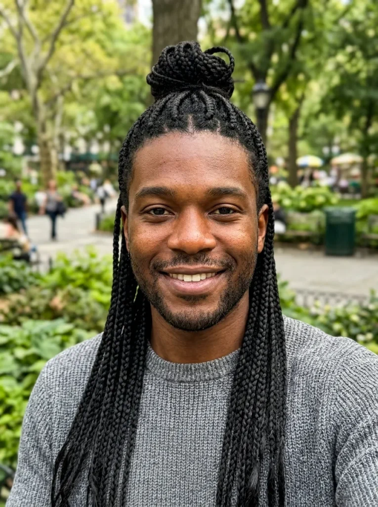 Half-Up Man Bun