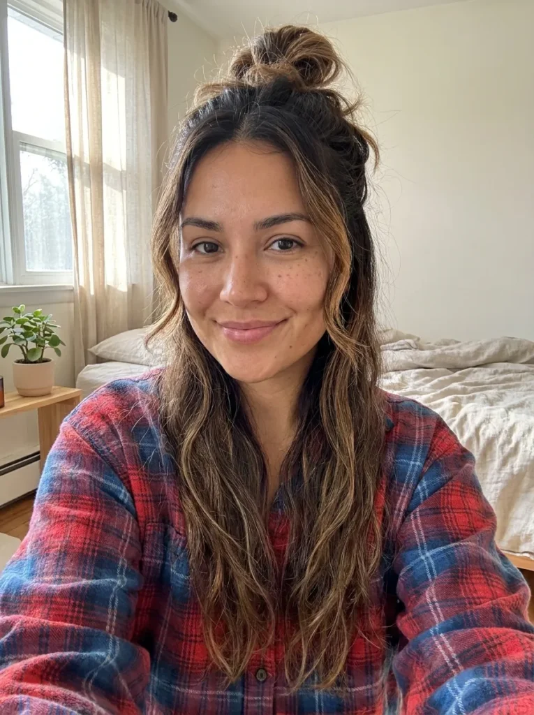 Half-Up Messy Top Knot