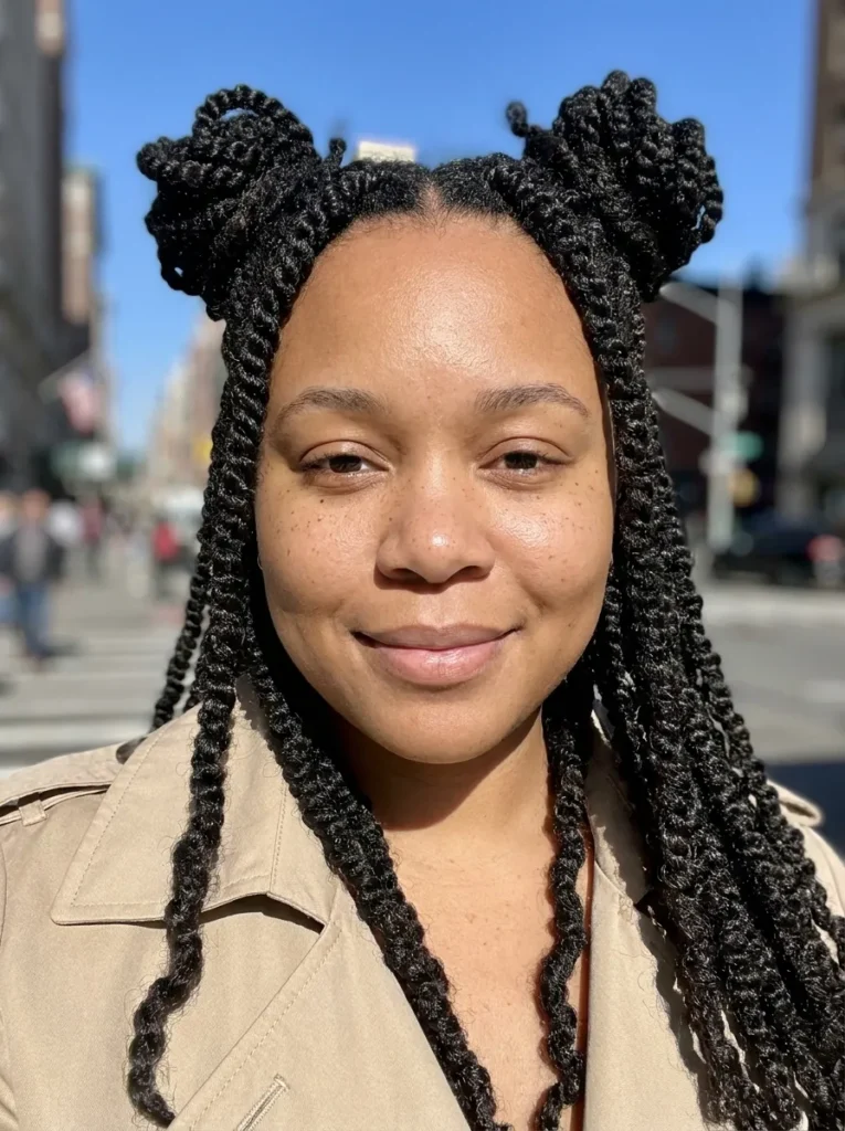 Half Up Space Buns Twists