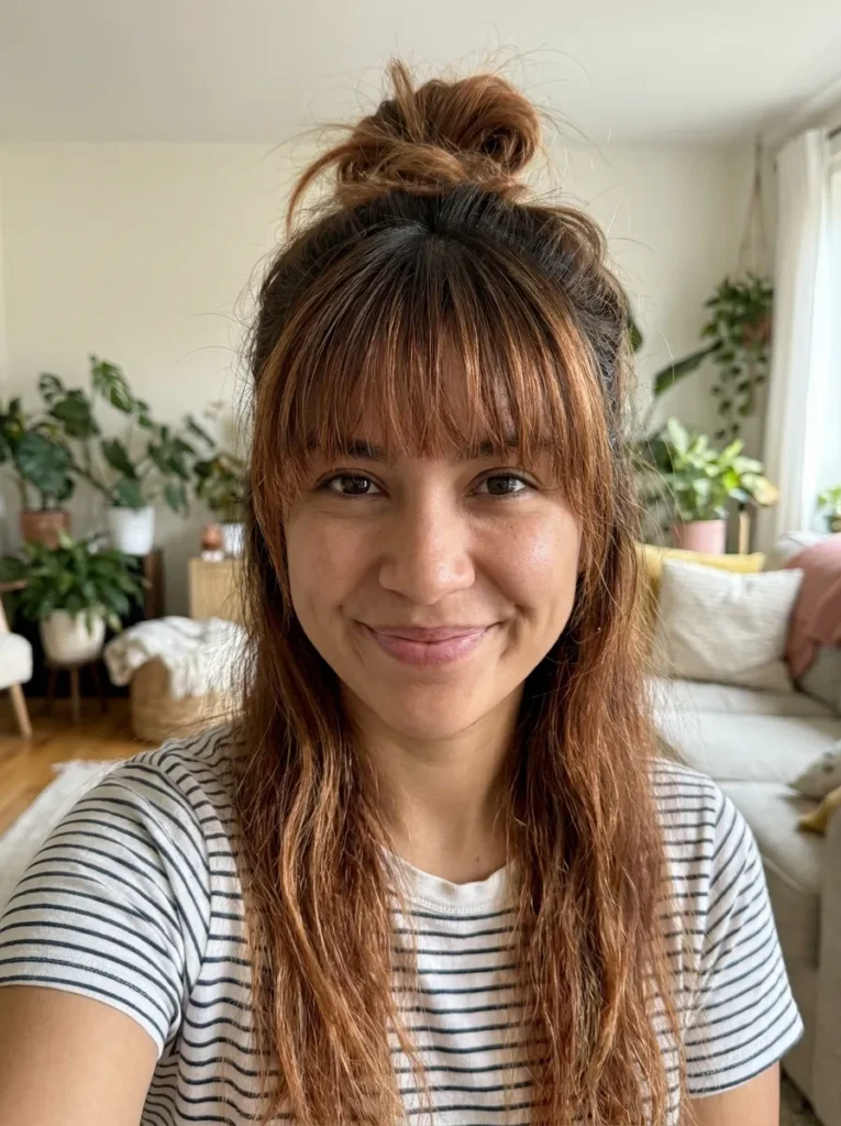 Half-Up Top Knot with Fringe