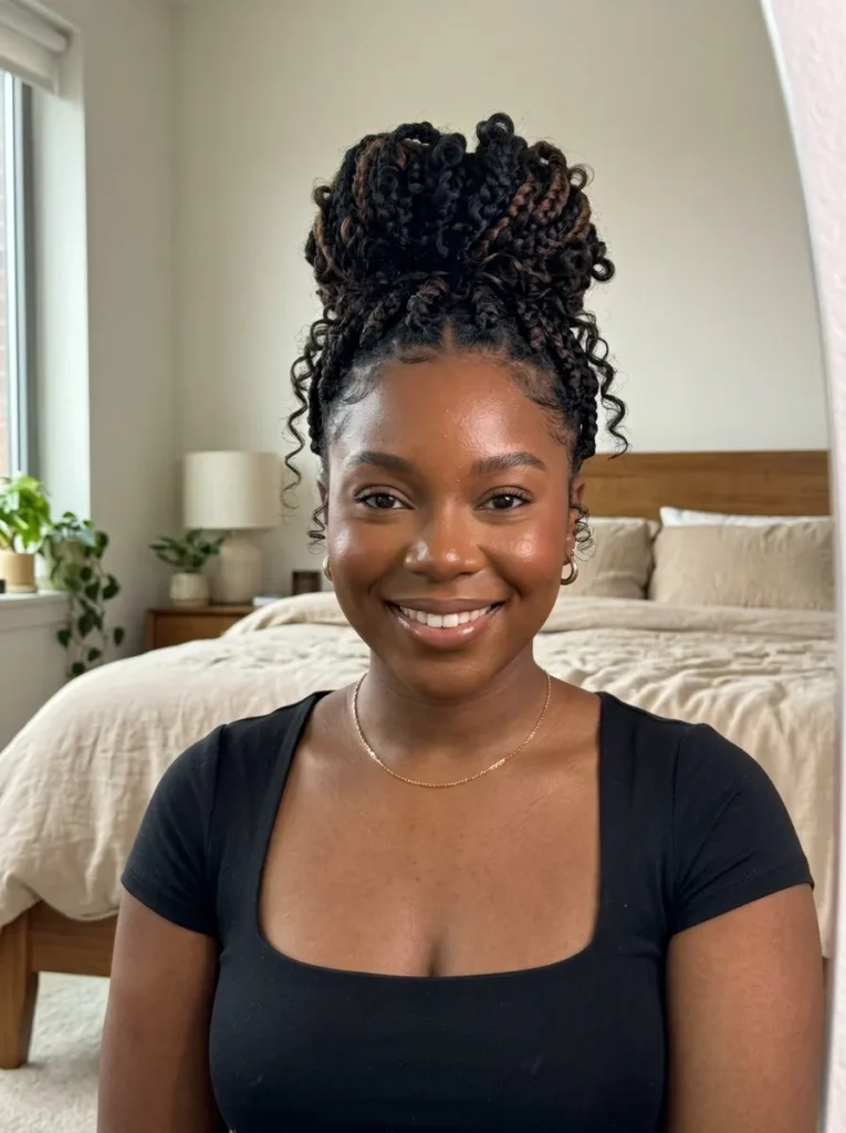 High Bun Butterfly Braids
