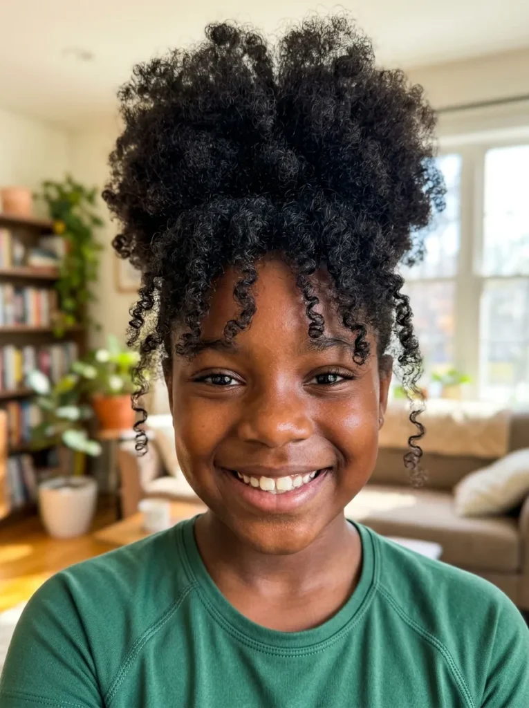 High Puff With Bangs