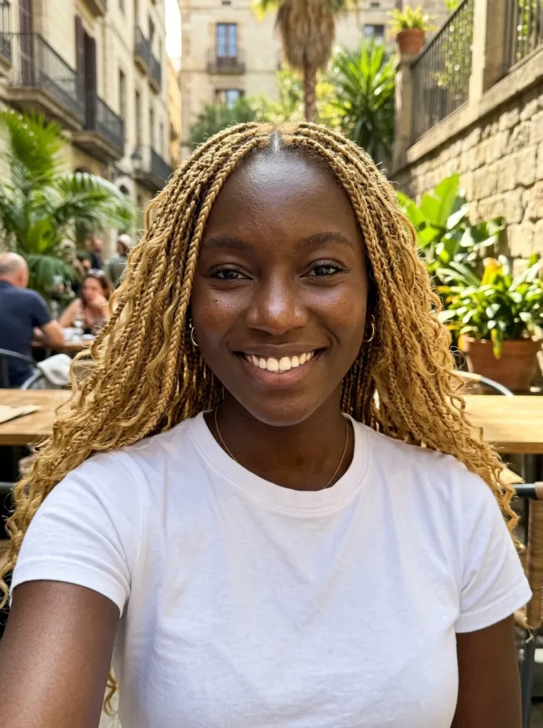 Honey Blonde Micro Braids