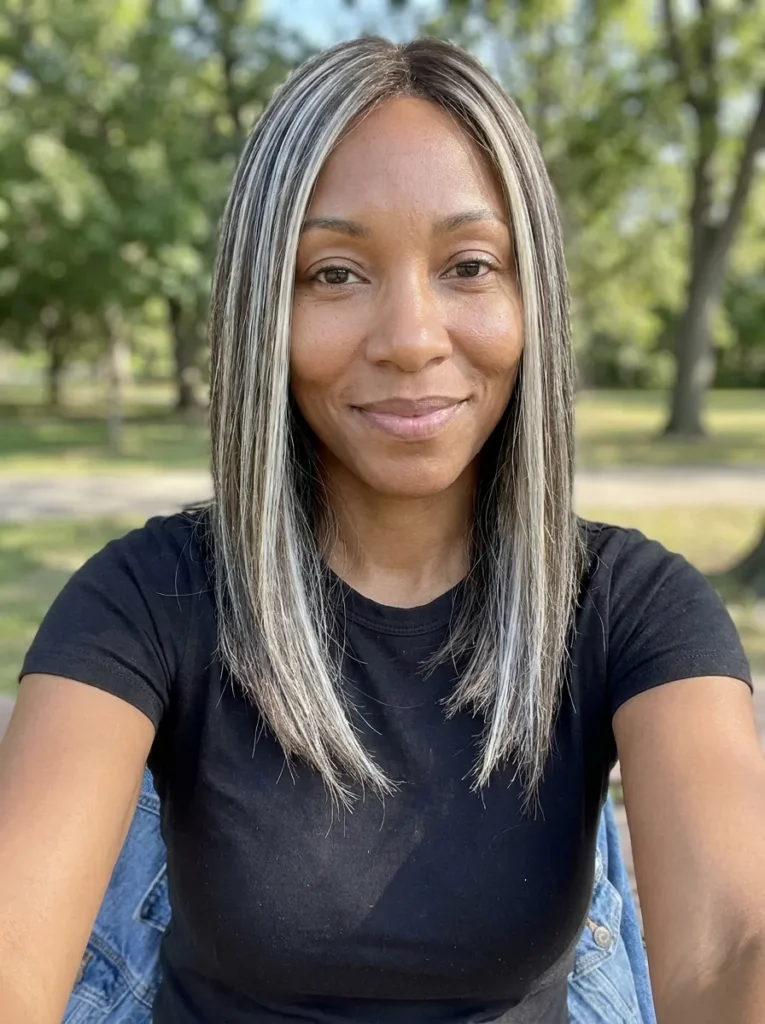 Icy Vanilla Blonde Streaks