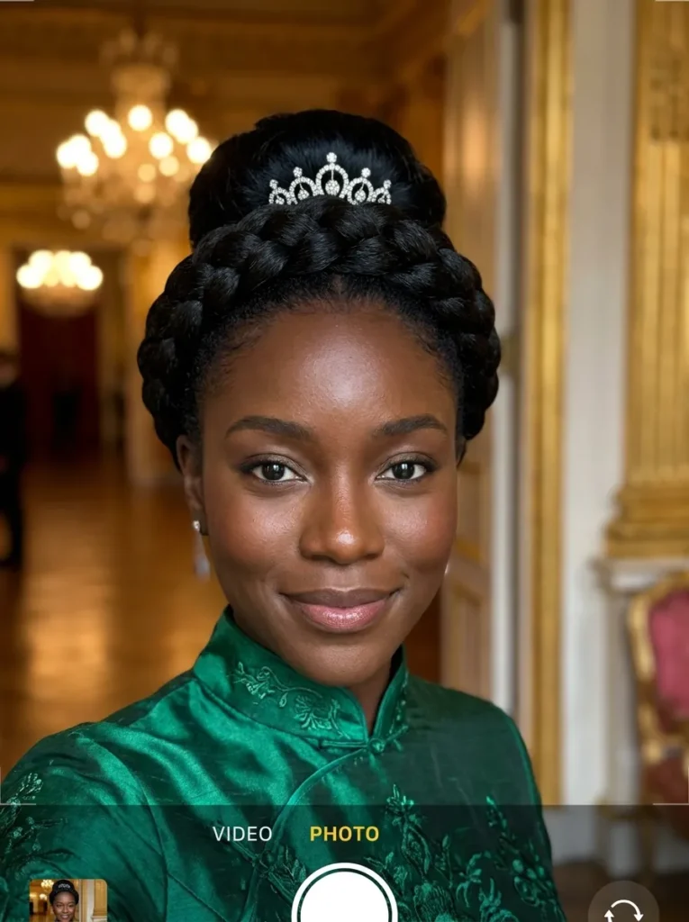 Intricate Dutch Braid Crown Bun