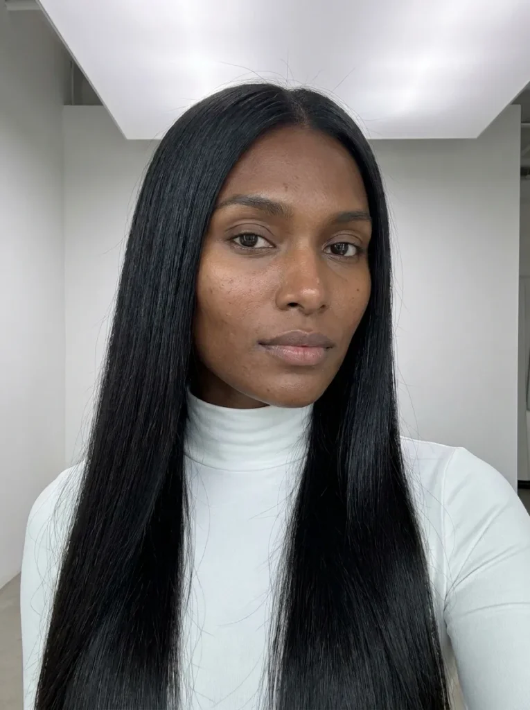 Jet Black Glass Hair