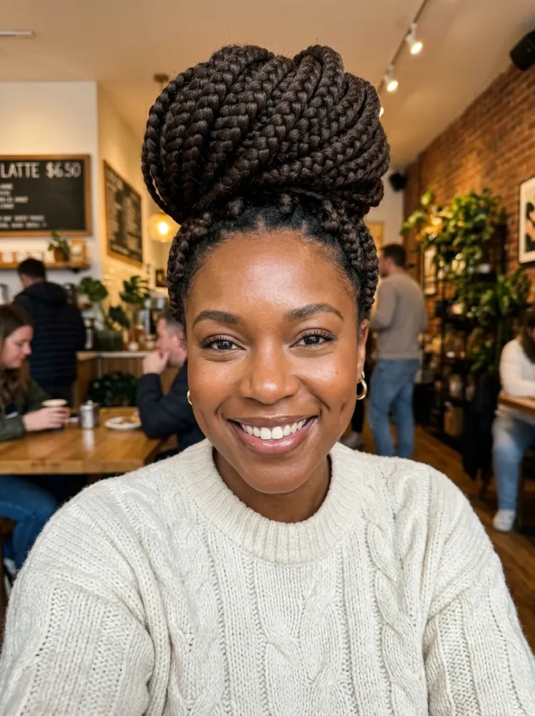 Jumbo Box Braid Topknot