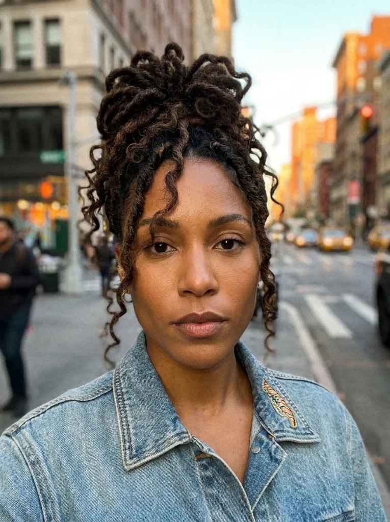 Messy High Bun Locs